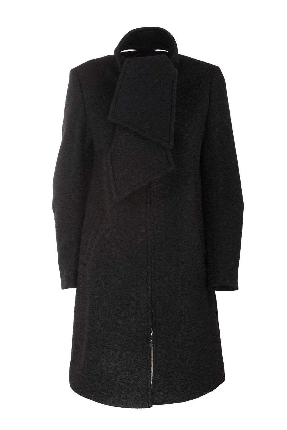 shop EMPORIO ARMANI  Cappotto: Emporio Armani cappotto con zip e collo foulard in tessuto effetto bouclé.
Composizione: 100% Poliestere.
Collo removibile.
Maniche lunghe.
Chiusura con zip.
Fodera in raso.
Fabbricato in Cina.. H4NL1N E9911-999 number 1918041